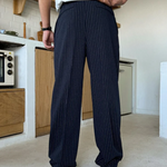 St Andrews wide-legged pinstripe trousers