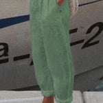 Zeagoo Casual Baggy Elastic Waist Trouser Wide Leg Pant With Pocket
