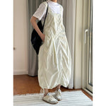Women's Casual Drawstring Ruched Cargo Jumper Dress