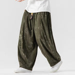 Corduroy Printed Casual Wide-Leg Pants