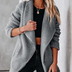 Zeagoo Casual Fleece Fuzzy Coats Faux Shearling Shaggy Jacket