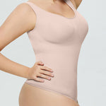 Zeagoo Bodysuit Tummy Control Shapewear Seamless Carved Thong Body Shaper Tank Top