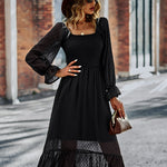 Zeagoo Women's Bell Sleeve Shirred Bodice Ditsy Dress