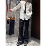 Heavy Metal Chain Beaded Diamond Bootcut Pants