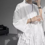 Zen-inspired Tie-up Three-quarter Sleeve Shirt