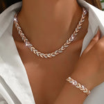 Berta - Wheat ear jewelry set with crystals
