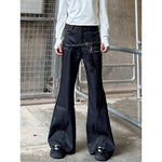Deconstructed Draped Braided Belted Flared Pants