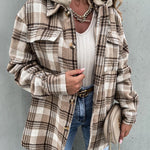 Zeagoo Button Down Plaid Print Hoodies Shirt Jacket