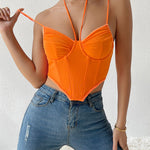 Zeagoo Asymmetrical Hem Bustier Cami Top