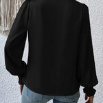 Zeagoo Elegant V-neck Lantern Sleeve Blouse Temperament Solid Color Shirt for Women Casual Work Office Loose Fit 2026 | Under $40