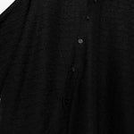 Dark Jacquard Retro Irregular Hem Short-sleeved Shirt