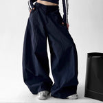High-waisted Casual Wide-leg Pants