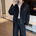 American Retro Washed Denim Jacket Machete Trousers Two-piece Suit