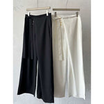 Lace-up A-line Straight Leg Thickened Loose Casual Pants