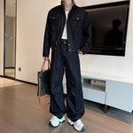 American Retro Washed Denim Jacket Machete Trousers Two-piece Suit