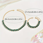 Emerald™ | Green Crystal Necklace & Bracelet Duo