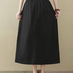 Zeagoo Women's Casual High Waist Flared A-line Skirt Pleated Midi Skirt with Pocket
