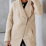 Zeagoo Casual Fleece Fuzzy Coats Faux Shearling Shaggy Jacket
