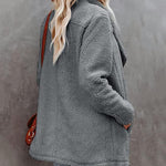 Zeagoo Casual Fleece Fuzzy Coats Faux Shearling Shaggy Jacket