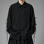 Japanese Loose Asymmetrical multi-layered Shirt and Skirt-Pants Two-piece Set