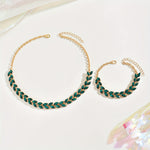Emerald™ | Green Crystal Necklace & Bracelet Duo