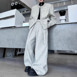 Hand-beaded Frayed Cardigan and Wide-leg Trousers Two-piece Set