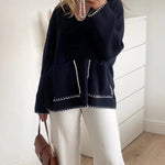 Zeagoo Casual Edge Contrast Sweater Pullover