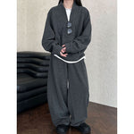 Relaxed Brushed Sweatshirt Casual Machete Pants Two-piece Suit