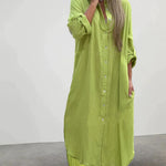 Zeagoo Women's Casual Collar Button Pocket Long Sleeve Shirt Dress