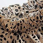 Zeagoo Leopard Printed Long Sleeve Ruffle Hem Babydoll Blouse Shirt Tunic Top