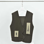 Retro Curved Placket Jacquard Sweater Vest