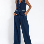 Zeagoo Casual Denim Slim-fit Sleeveless Vest Waistcoats