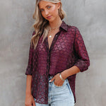 Zeagoo Long Sleeve Button Up Shirt Summer Sheer Tulle Top for Women Casual Loose Business Casual 2026 | Under
