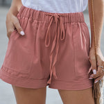 Zeagoo Casual Elastic Waist Drawstring Pocketed Loose Shorts Pants