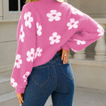 Zeagoo Women's Cute Daisy Knit Cardigan Long Sleeve Casual Flower Open Front Sweater Tops