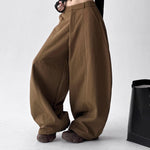 High-waisted Casual Wide-leg Pants