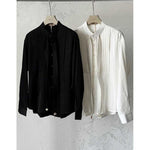 French Retro Accordion Pleated Shirt