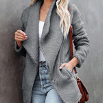 Zeagoo Casual Fleece Fuzzy Coats Faux Shearling Shaggy Jacket