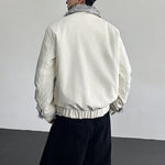 Python-textured Cotton Leather Jacket