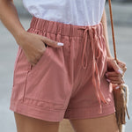 Zeagoo Casual Elastic Waist Drawstring Pocketed Loose Shorts Pants