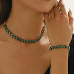 Emerald™ | Green Crystal Necklace & Bracelet Duo