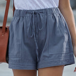 Zeagoo Casual Elastic Waist Drawstring Pocketed Loose Shorts Pants
