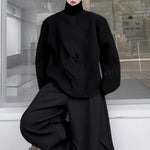 3D Twisted Turtleneck Pullover Sweater