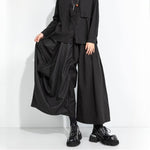 Irregular Striped Patchwork Elastic Waist Culottes