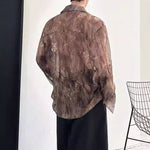Vintage Tie-dye Embroidered Draped Shirt
