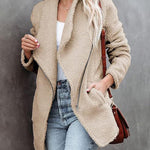 Zeagoo Casual Fleece Fuzzy Coats Faux Shearling Shaggy Jacket