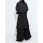 Women's Plus Size Asymmetric Layered Striped Loose Shirt
