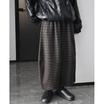 Retro Woolen Loose Plaid Wide-leg Casual Pants