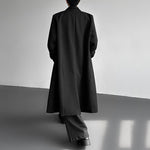 Jacquard Scarf Over-the-knee Wool Coat