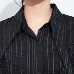 Women's Plus Size Asymmetric Layered Striped Loose Shirt